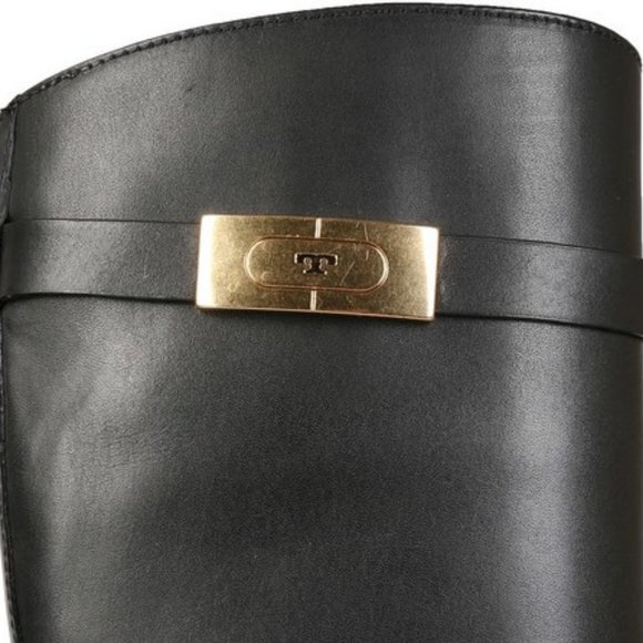Tory Burch $528 NIB T Hardware Riding Boot Black Gold 7 8.5 9 9.5 - Picture 10 of 10